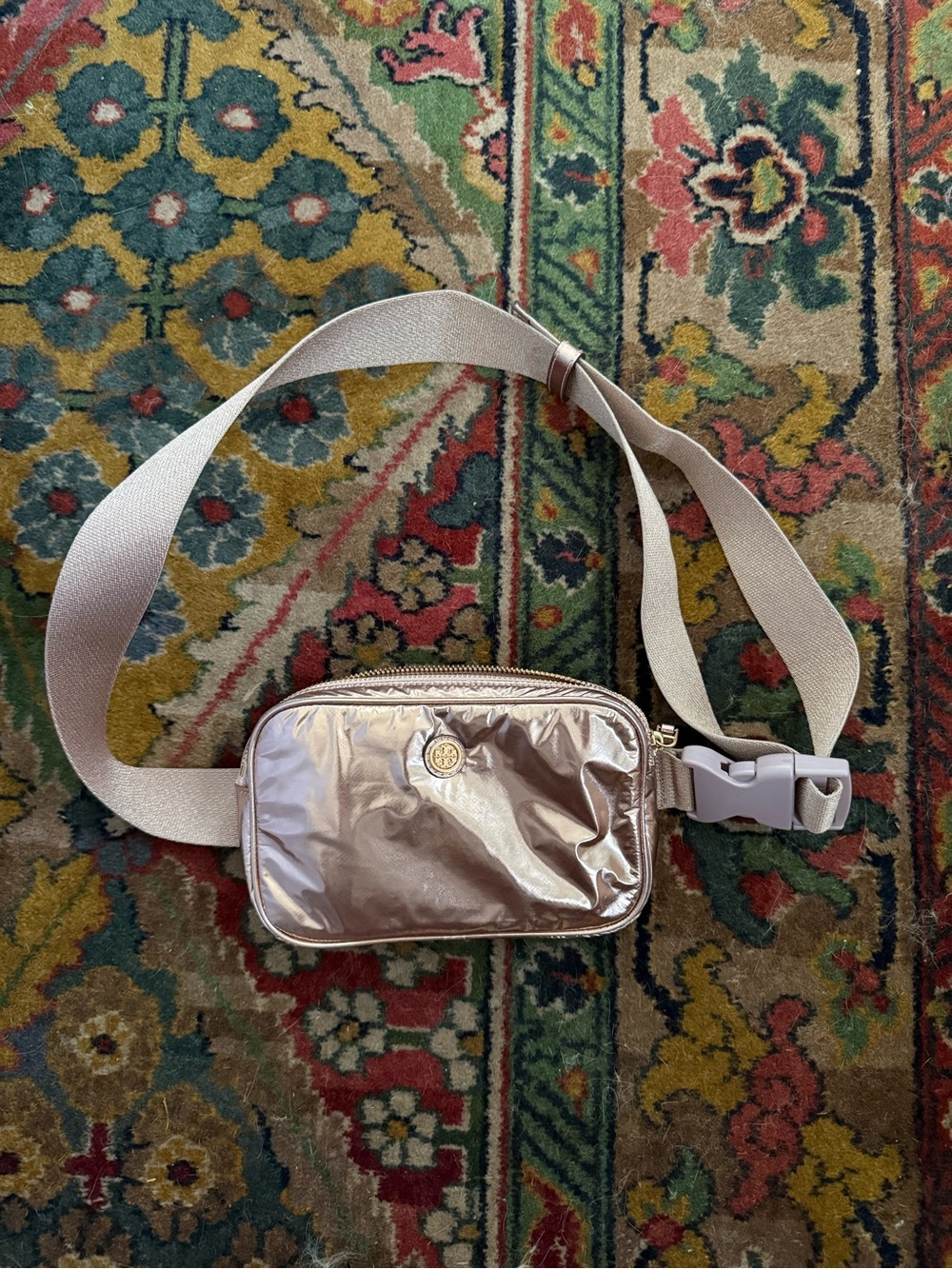 Tory Burch - Metallic Rose Gold Crossbody Belt Bag